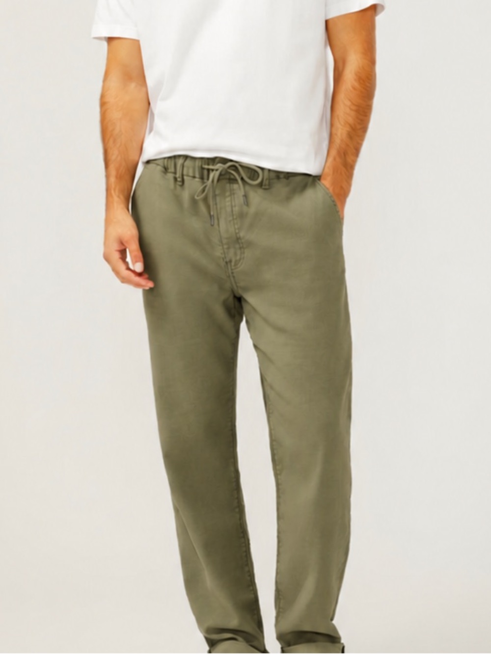 NWT! Silver Jeans Ashton Pants Joggers Drawstring Elastic Pull On Men's XL Olive